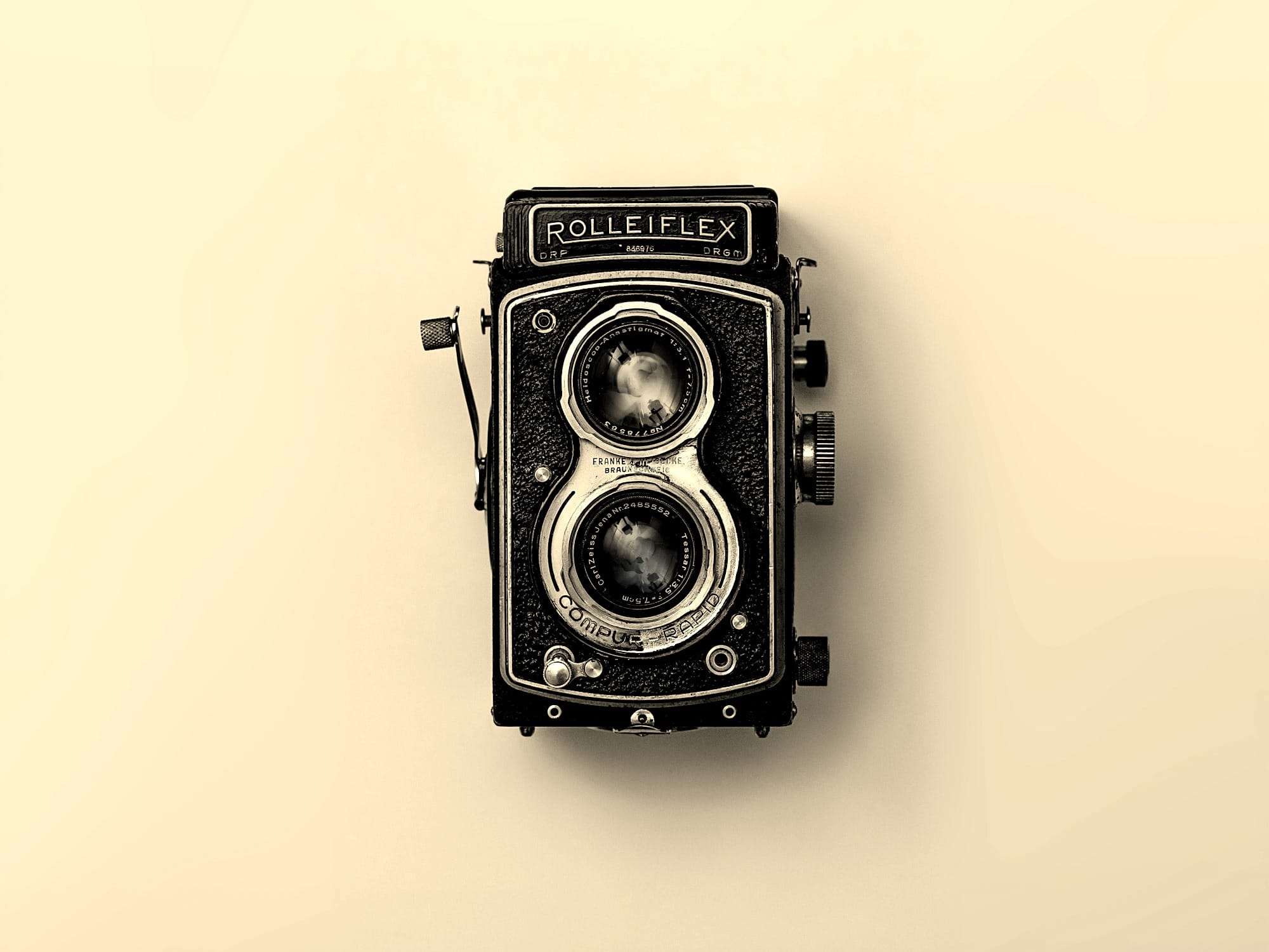 black and silver vintage camera